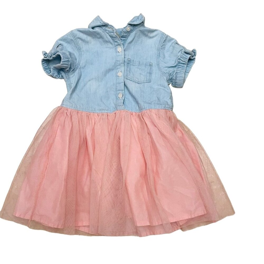 OshKosh B'gosh Toddler Girls Tulle Dress‎ Chambray Pink Size 2T